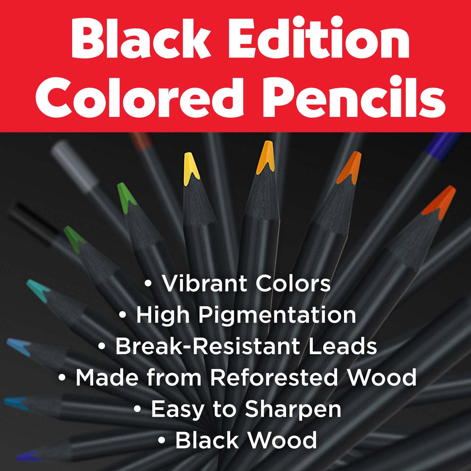 Black Edition Colored Pencils – Super Soft 12 Pack Gift Tin, by Faber-Castell