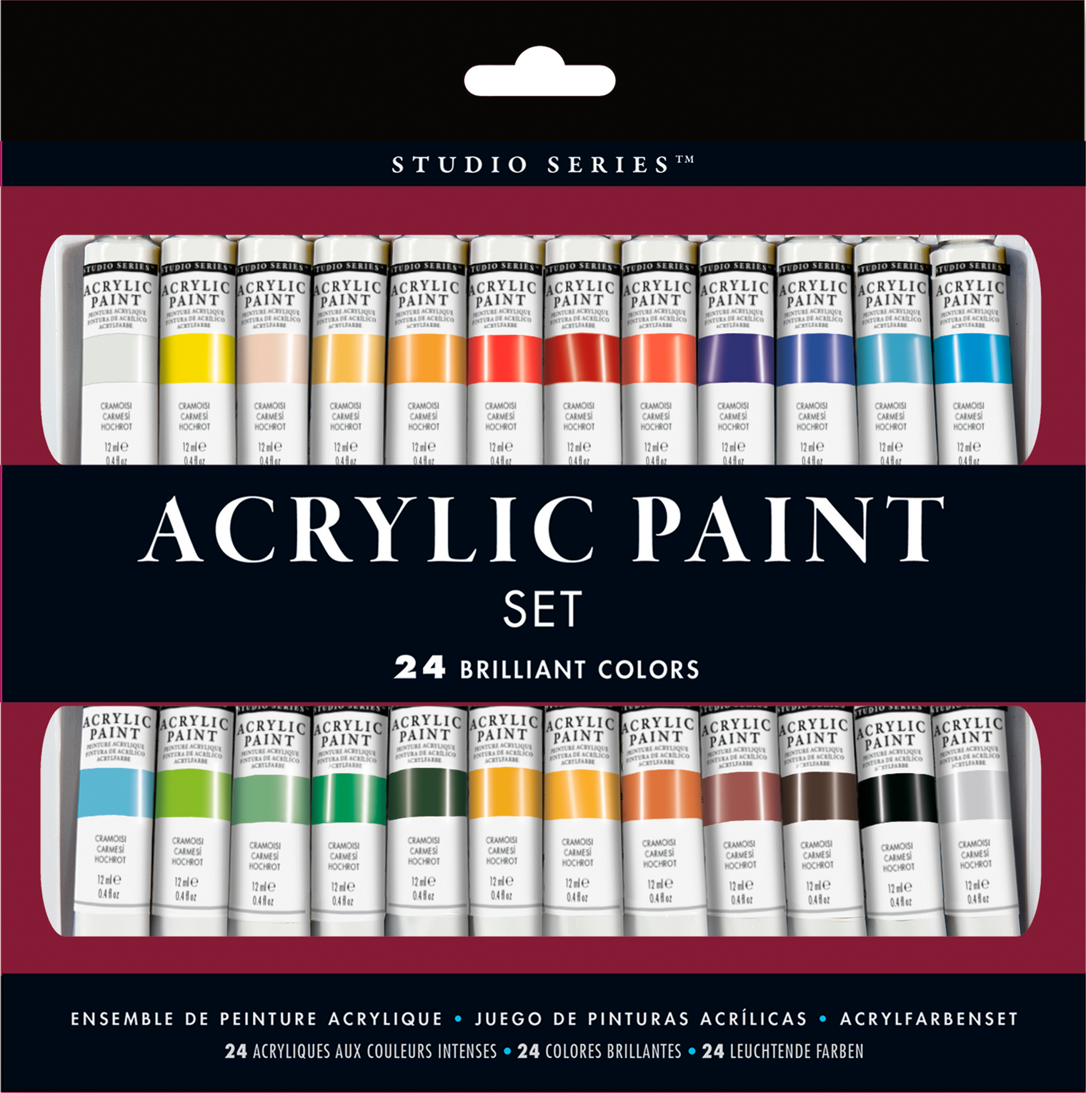 Studio Series Acrylic Paint Set 24 Colors – 12 ml Tubes Artist Paint Set