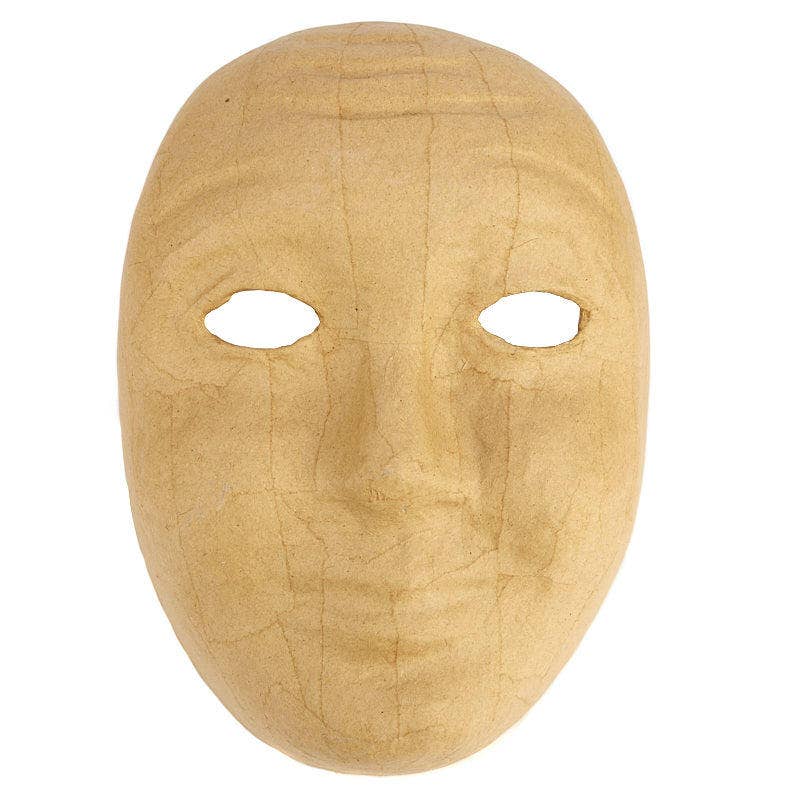 Paper Mache Blank Face Mask – 8" DIY Craft & Expression Mask