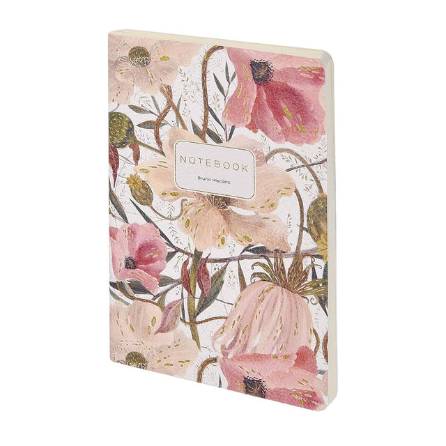 Vegan Leather A5 Notebook Soft Petals – Ruled Journal 5.8 x 8.3 in , BV by Bruno Visconti