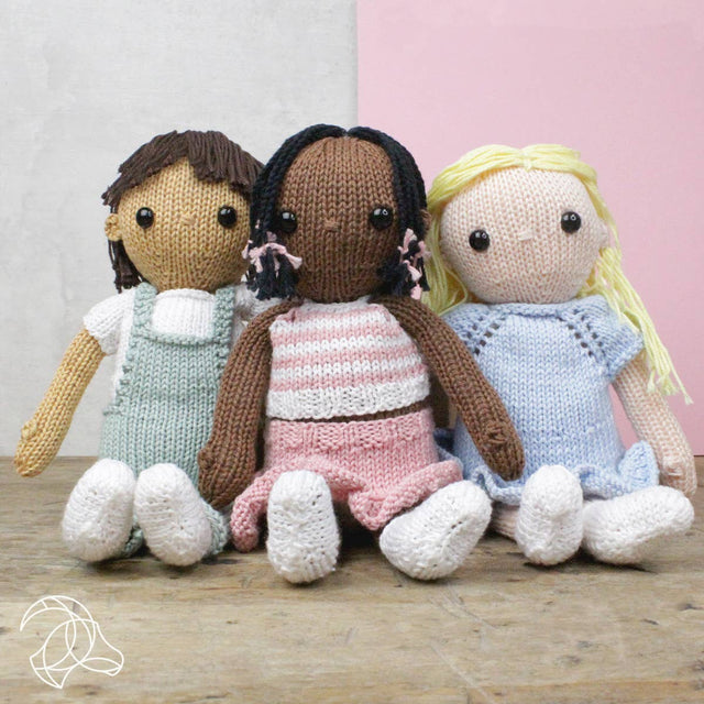 DIY Knitting Kit, Girl June – Doll Knitting Kit (30 cm Finished Size)- 3 mm Knitting Needles NOT Included