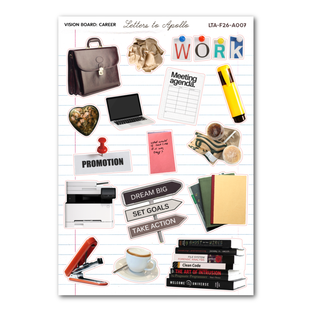 Vision Board: Career Sticker Sheet – 5 x 7 Inch Matte Paper Stickers