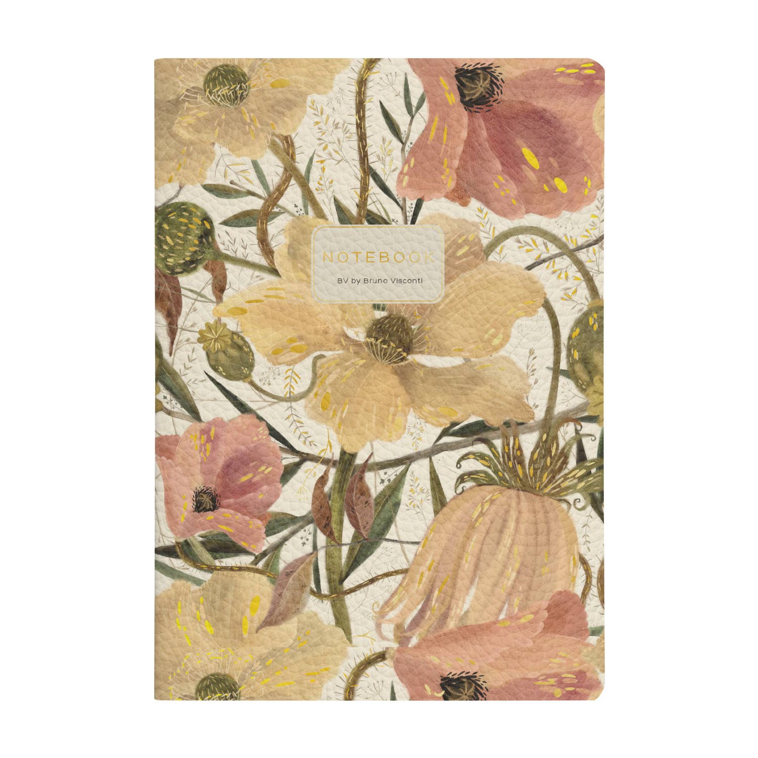 Vegan Leather A5 Notebook Soft Petals – Ruled Journal 5.8 x 8.3 in , BV by Bruno Visconti