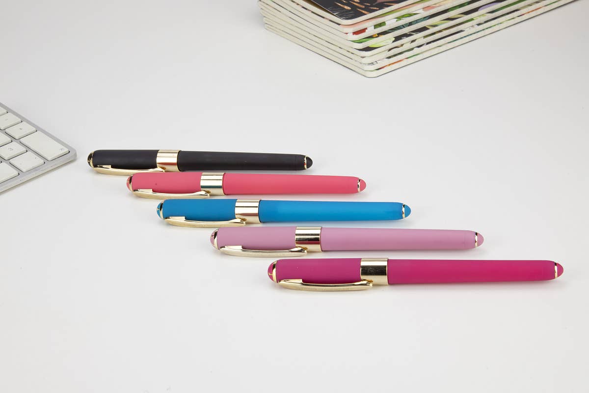 Monaco Black Ballpoint Pen (Single Pen) – Soft Touch 0.5mm Black Ink, BV by Bruno Visconti