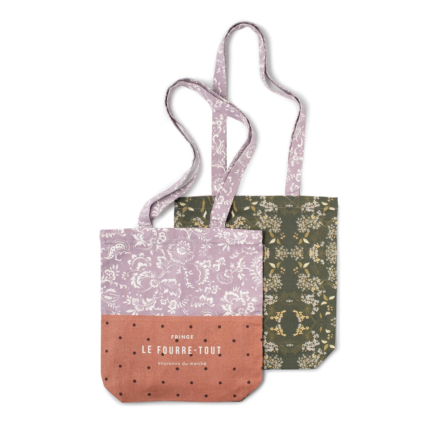 Petal Nouveau Market Tote with Zip – 100% Cotton Floral Tote Bag, Fringe Studio