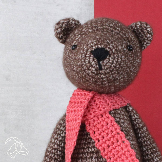 DIY Crochet Kit, Bobbi Bear – Amigurumi Crochet Kit (20 cm Finished Size)- 3 mm Crochet Hook NOT Included