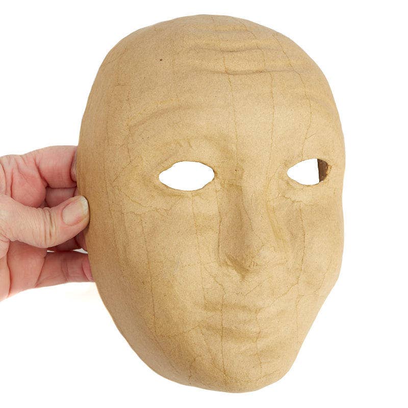 Paper Mache Blank Face Mask – 8" DIY Craft & Expression Mask