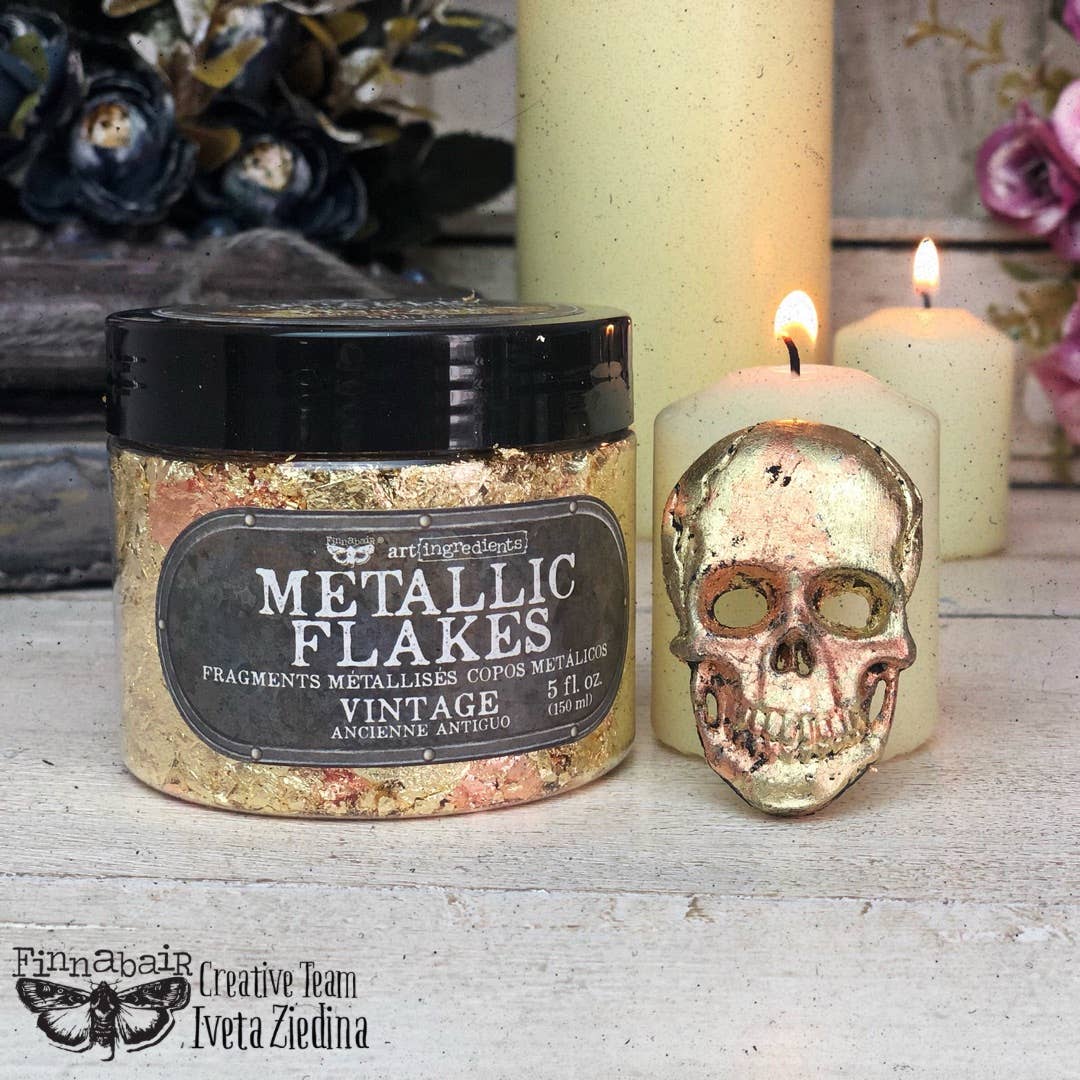 Prima Marketing Art Ingredients Metal Flakes Vintage – 30g Craft Flakes Jar