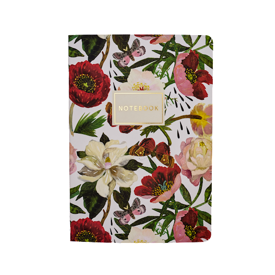 Peonies Notebook – Ruled Journal 8.27 x 5.83 in, 40 Pages, BV by Bruno Visconti