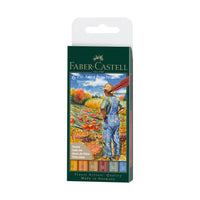 Pitt Artist Brush Pens – Harvest Set of 6 (Pigmented India Ink), by Faber-Castell