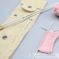 DIY Haberdashery - Aluminum Knitting Needle Set, US Sizes 0, 1.5 & 2.5, 9.8 Inch Knitting Needles with Bamboo Knobs