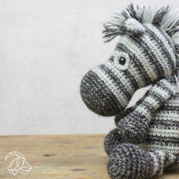 DIY Crochet Kit, Dirk Zebra – Yarn Craft Kit with Pattern- 3 mm Crochet Hook NOT Included
