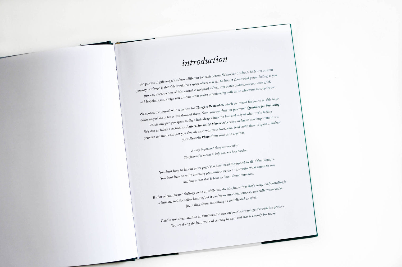 Grief Journal, Guided Grief & Memory Journal – Teal & Sand