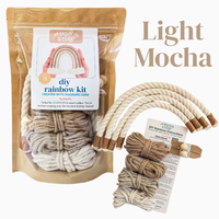 A Branch & Cord DIY Macrame Rainbow Kit, Sunset– Beginner Craft Kit with Materials