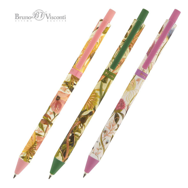 ArtClick Pen, Bloom – (Single Pen) Soft Touch Click Ballpoint Pen .5mm Black Ink, BV by Bruno Visconti