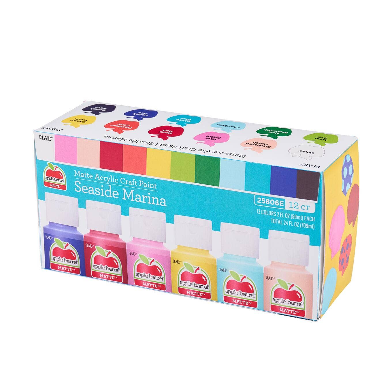 Apple Barrel Matte Seaside Marina Paint Set 12 Piece – 2 oz Acrylic Craft Paint Set