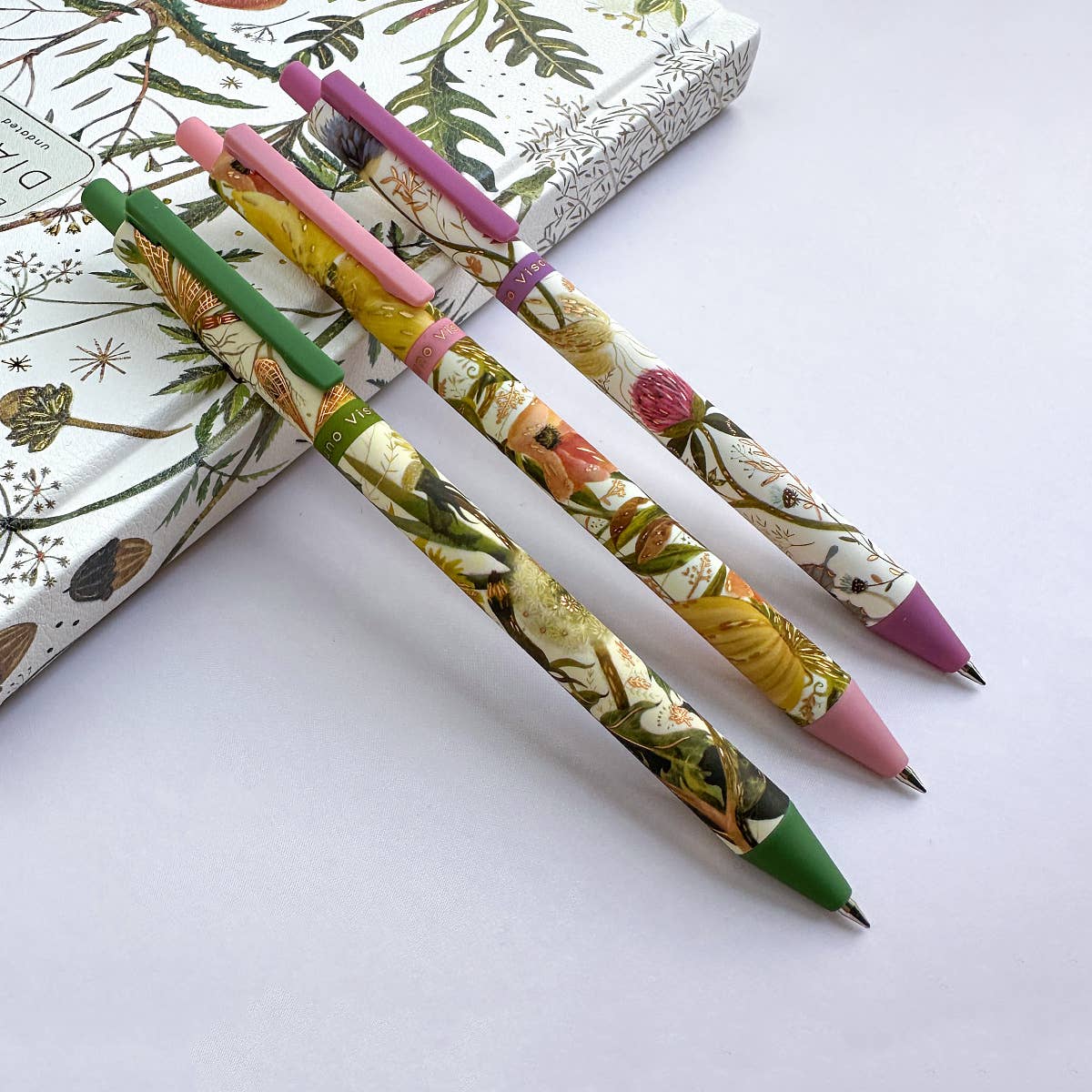 ArtClick Pen, Bloom – (Single Pen) Soft Touch Click Ballpoint Pen .5mm Black Ink, BV by Bruno Visconti
