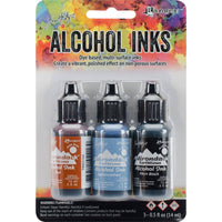 Tim Holtz Alcohol Ink Set – 3 Colors- Multiple Variations (0.5 oz Bottles, Dye-Based, Multi-Surface)