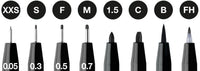 Pitt Artist Pens – Black India Ink Set (8 Nib Sizes, #199), by Faber-Castell