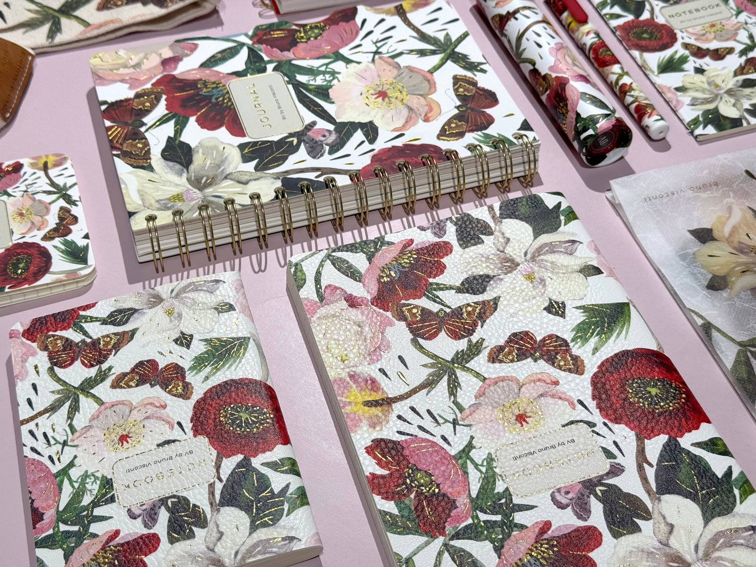 Art Journal, Peonies – Spiral Bound Mixed Layout Journal, BV by Bruno Visconti