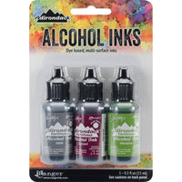 Tim Holtz Alcohol Ink Set – 3 Colors- Multiple Variations (0.5 oz Bottles, Dye-Based, Multi-Surface)