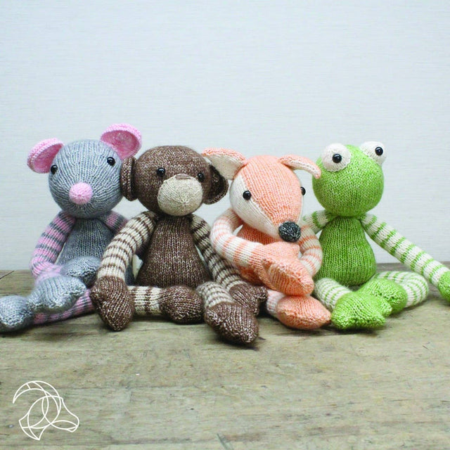 DIY, Knitting Kit Malinda Monkey – Yarn Craft Kit with Pattern- 3 mm Knitting Needles NOT Included