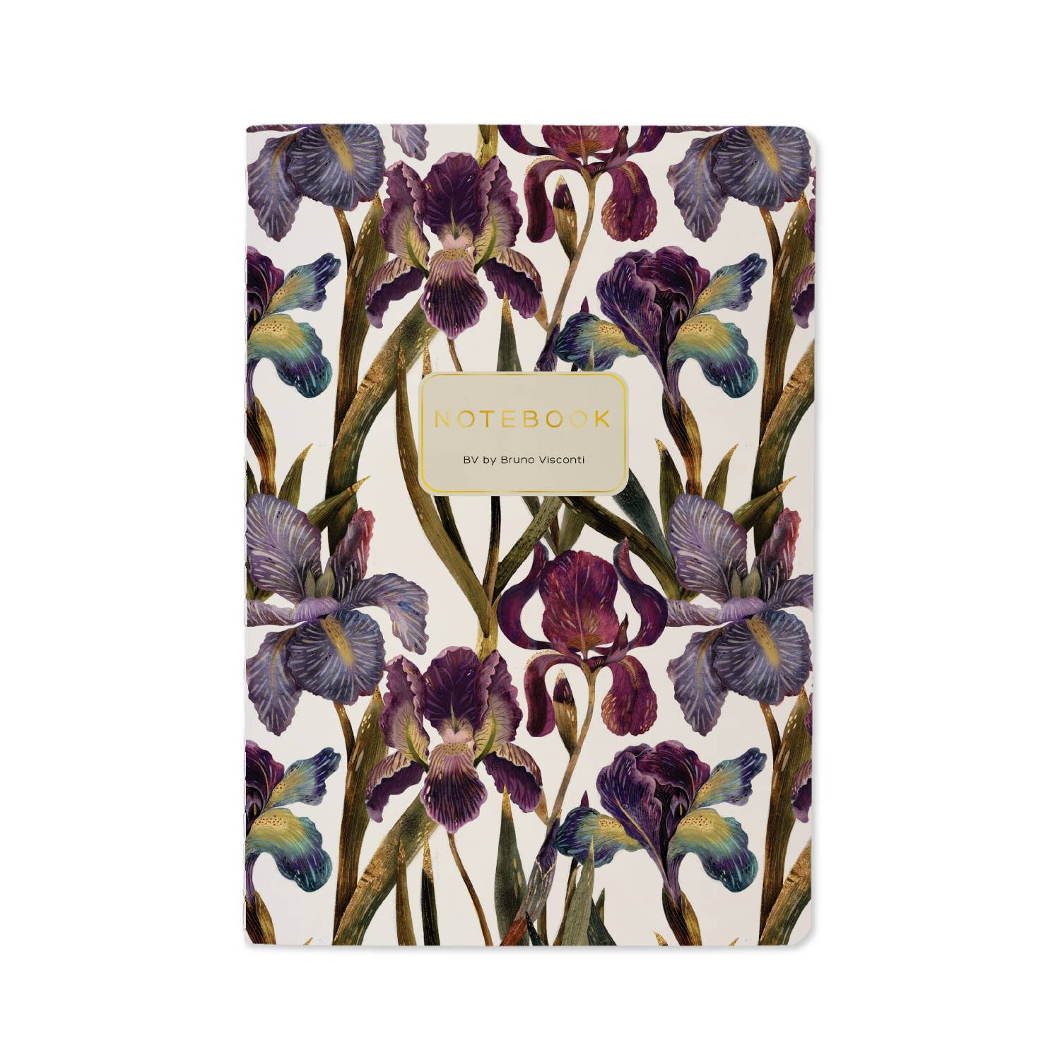 Irises Notebook, Lined Journal with Artistic Floral Cover by BV by Bruno Visconti