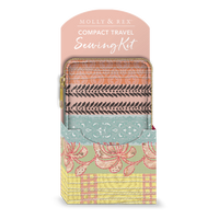 Vegan Leather Sewing Kit, Quilted Travel Sewing Kit with Zipper Closure by Punch Studio