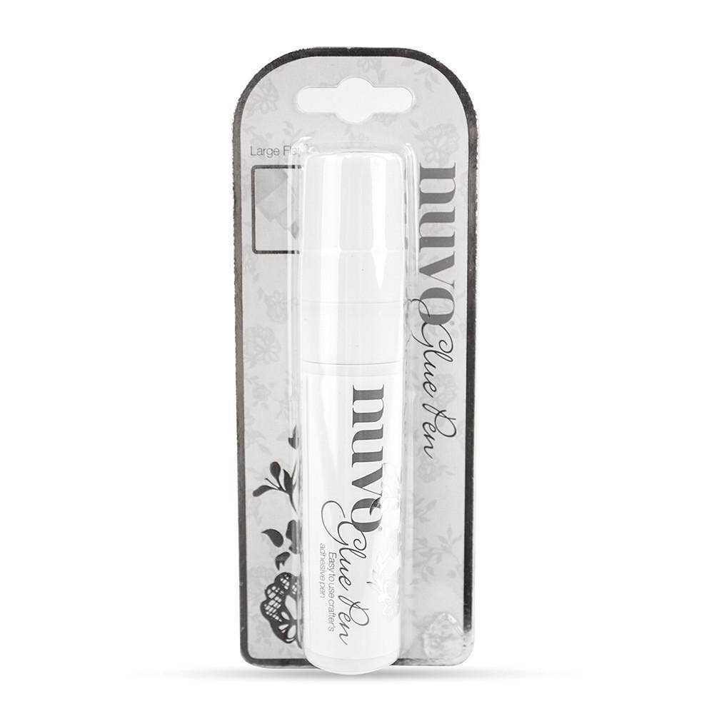 Nuvo Flat Tip Glue Pen – Large, 45g (1.58 oz), Blue-to-Clear, Multi-Surface Adhesive