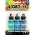 Tim Holtz Alcohol Ink Set – 3 Colors- Multiple Variations (0.5 oz Bottles, Dye-Based, Multi-Surface)