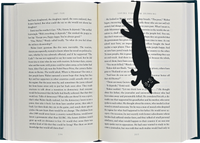 Curious Cat Hanging Metal Bookmark – Black Cat Book Page Marker Gift