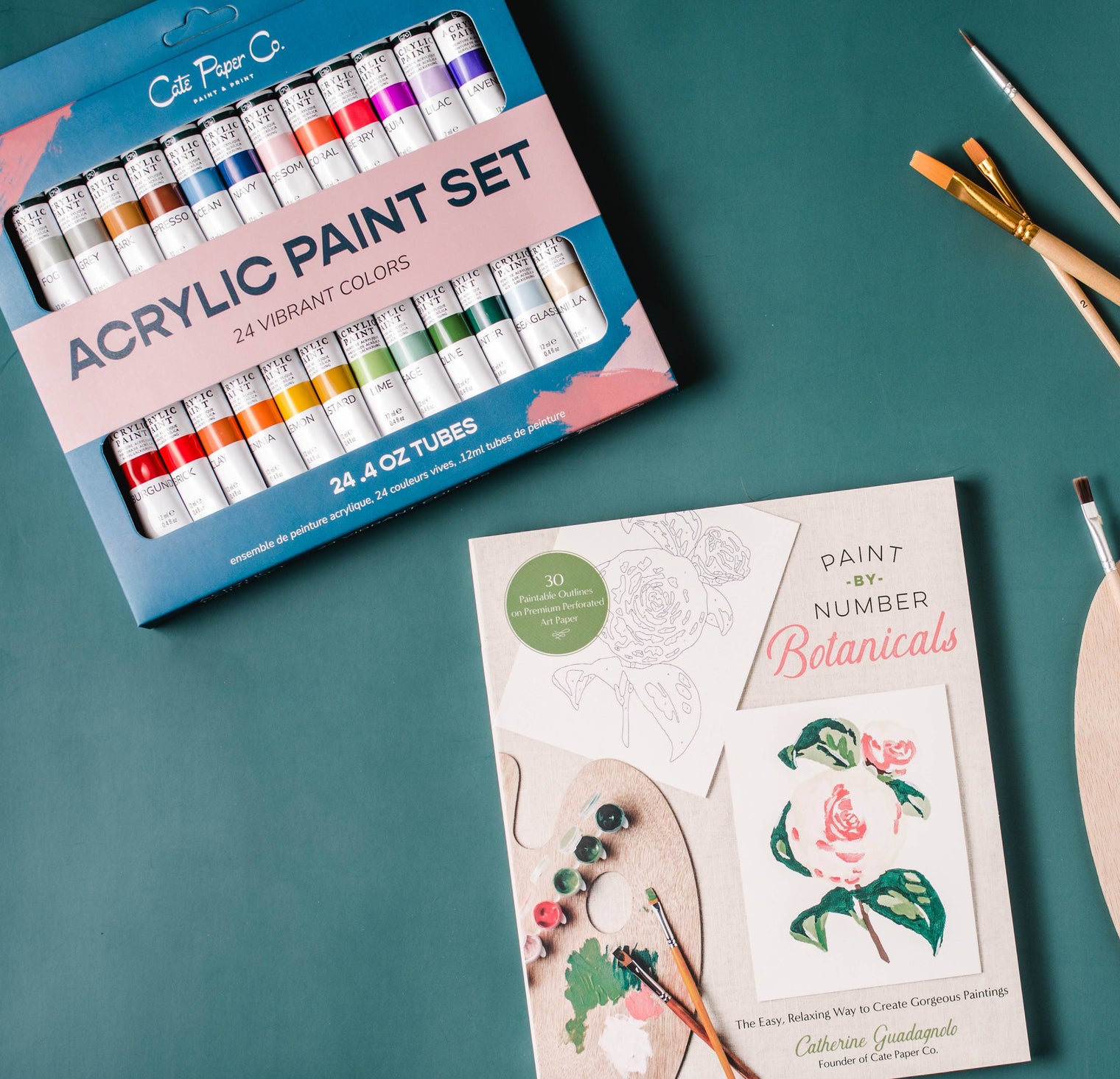 Acrylic Paint Set – 24 Vibrant Colors (0.4 oz Tubes, Heavy Body)
