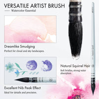 ARTIFY 9-Piece Travel Watercolor Brush Set – Multi-Shape Portable Brushes for Artists