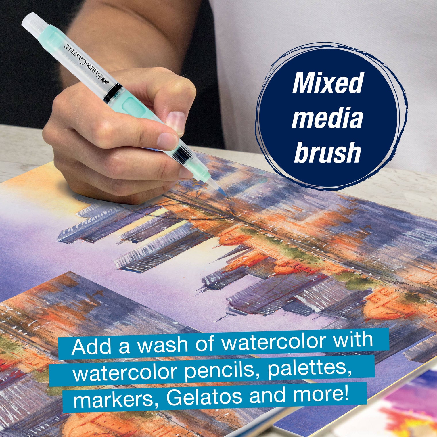 Deluxe Refillable Water Brush – Artist Water Painting Brush, by Faber-Castell
