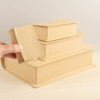 Paper Mache Book-Shaped Boxes, Set of 4 Nesting Decorative Boxes for Crafts & Gifts