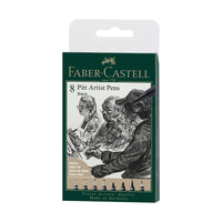 Pitt Artist Pens – Black India Ink Set (8 Nib Sizes, #199), by Faber-Castell