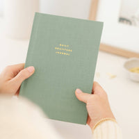 Gratitude Journal, Sage – Hardcover Daily Reflection Notebook with Foil Stamp