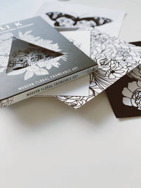 Velvet Coloring Posters – 8x10 Floral Illustration Coloring Print Set by Alli Koch
