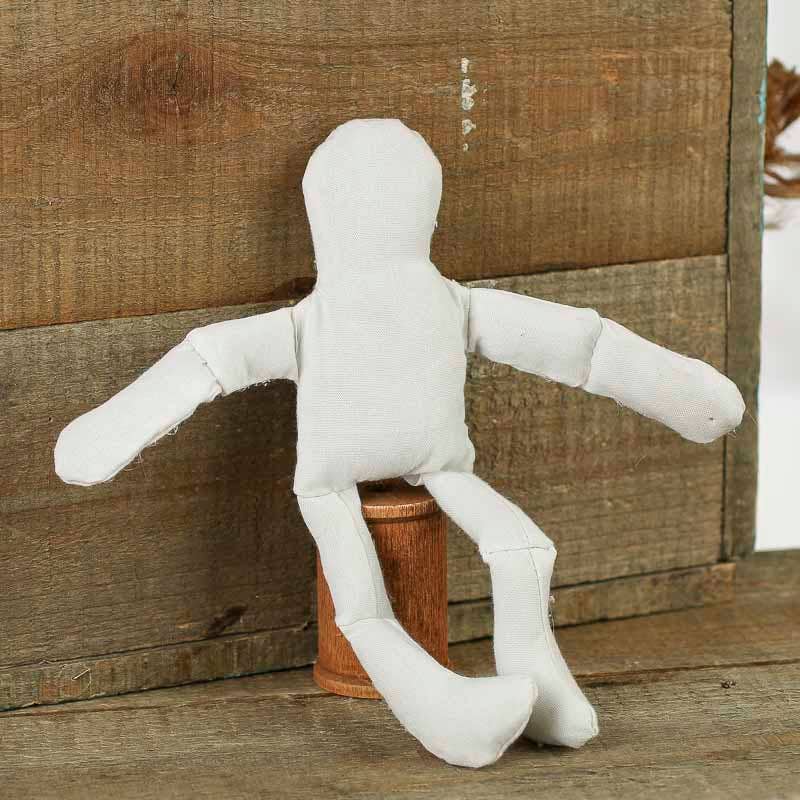 8" Pre-Stuffed Natural Muslin Doll Body, Small Fabric Craft Base for Handmade & Comfort Dolls