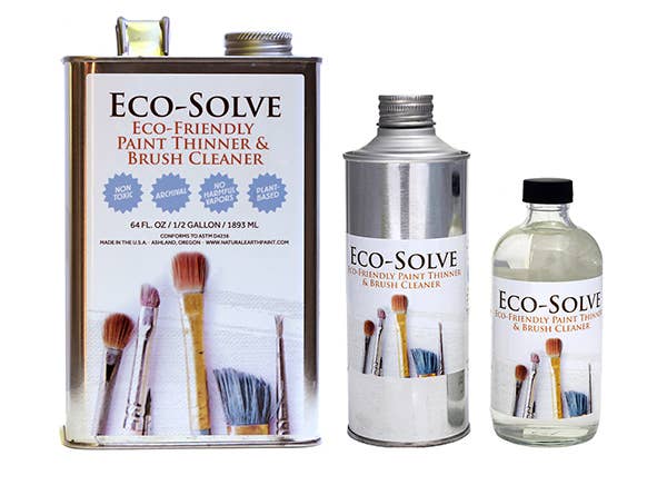 Eco-Solve Paint Thinner & Brush Cleaner – 8 oz Glass Bottle, Natural Earth Paint
