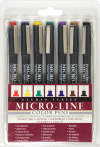 Studio Series Color Micro-Line Pen Set 7 Colors 0.5 mm – Fine Tip Archival Ink Pens