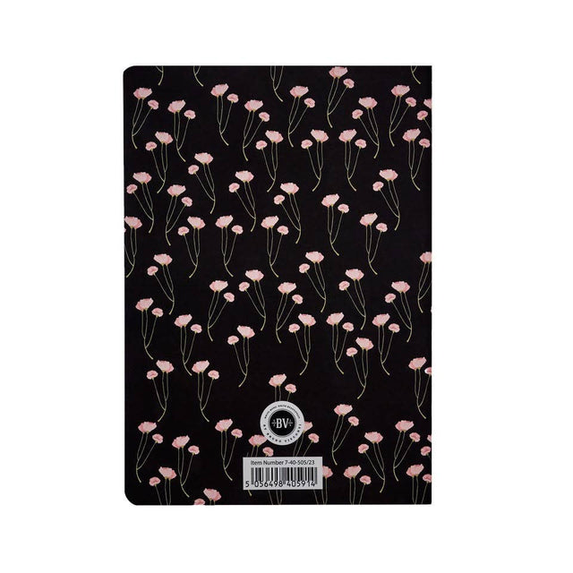 Poppies on Black Notebook – Ruled Journal 8.27 x 5.83 in, 40 Pages, BV by Bruno Visconti