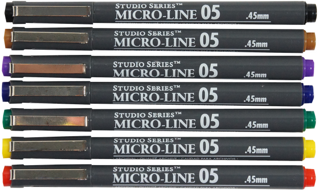 Studio Series Color Micro-Line Pen Set 7 Colors 0.5 mm – Fine Tip Archival Ink Pens