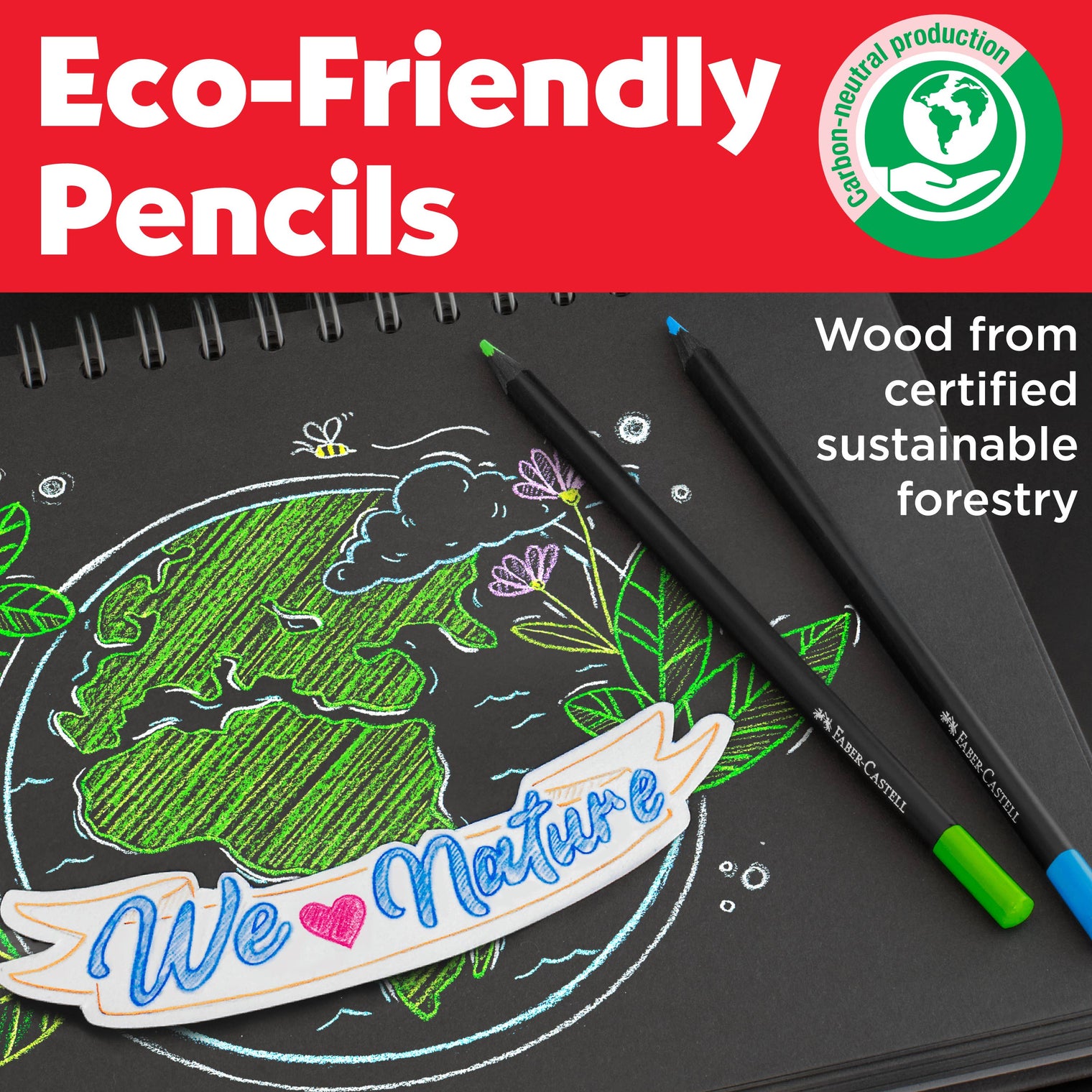 Black Edition Colored Pencils – Super Soft 12 Pack Gift Tin, by Faber-Castell