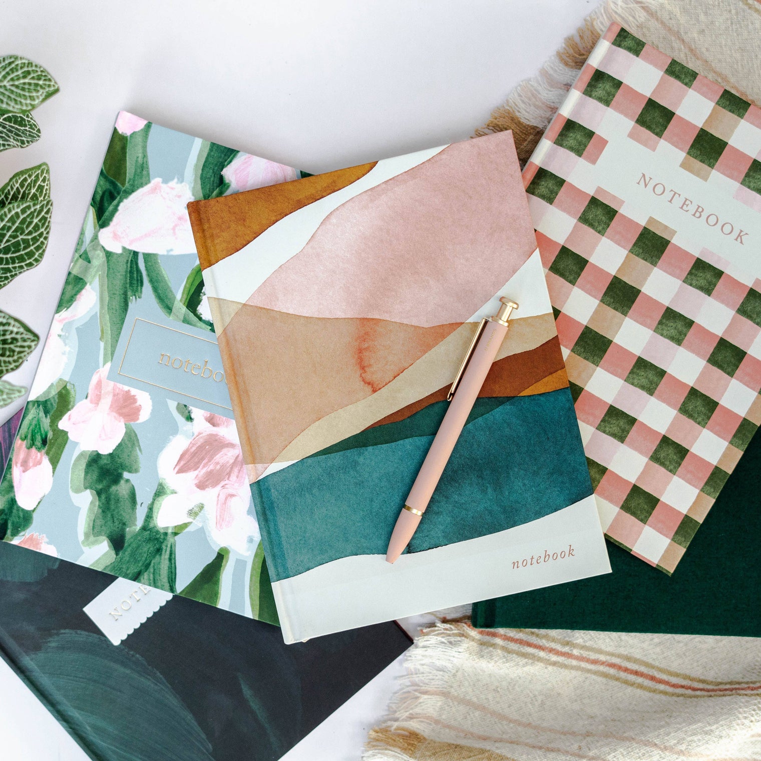 Duncan & Stone Blank Journal Notebook, Hardcover Flat-Lay Journal – Desert & June Watercolors