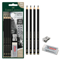 Faber-Castell Pitt Graphite Matte Pencil Sketching Set – 2B, 6B, 10B, 14B
