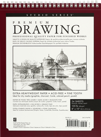 Premium Drawing Pad 8 x 10 – 24 Sheets 90 lb / 160 gsm Archival Drawing Paper