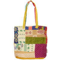 Large Kantha Tote – Cotton Patchwork Style Zipper Tote Bag, Primitives by Kathy