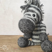 DIY Crochet Kit, Dirk Zebra – Yarn Craft Kit with Pattern- 3 mm Crochet Hook NOT Included