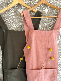 Cross Back Cotton Apron – Adult, One-Size-Fits-Most (Easy-On, No-Tie Design)